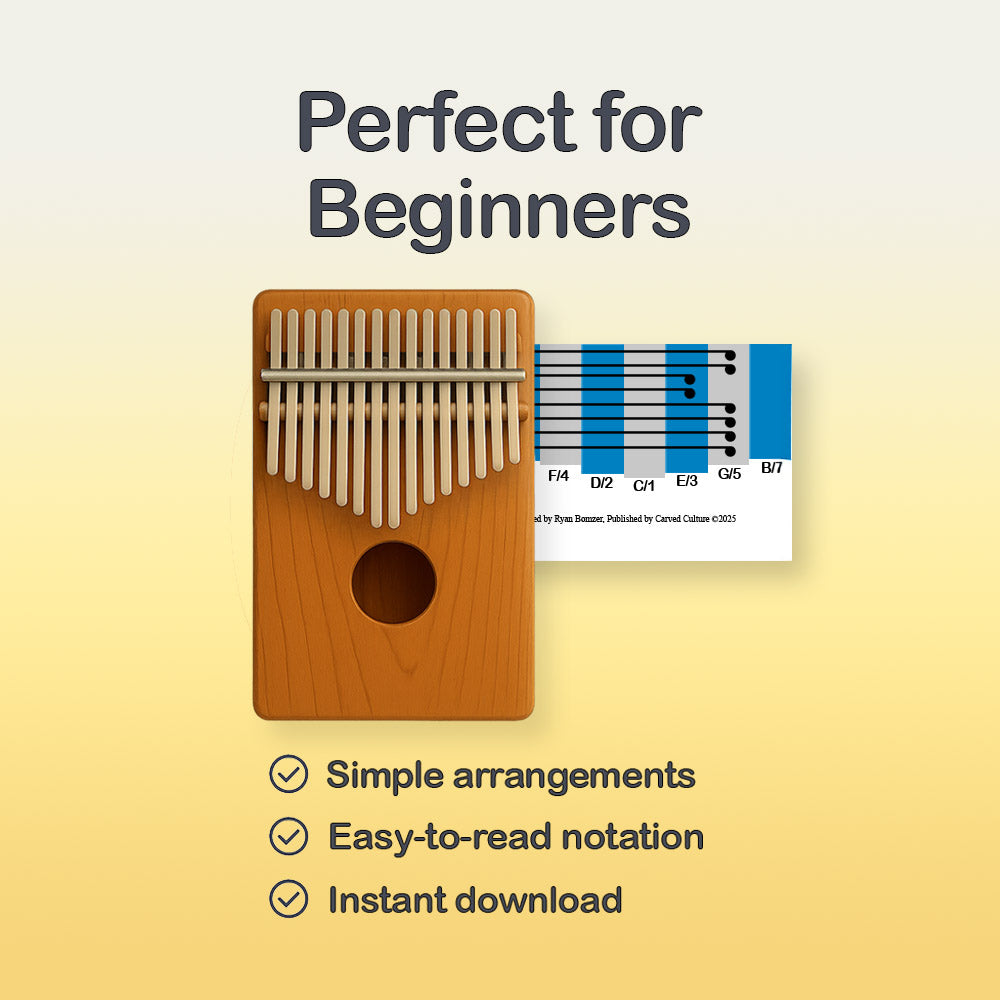 Rock a bye baby - 17 Note Kalimba tab