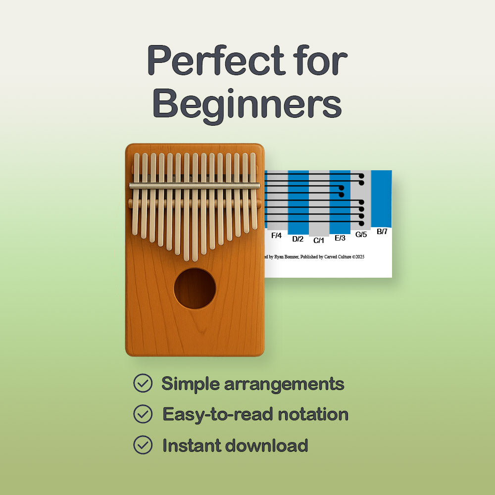O Come All Ye Faithful - 17 Note Kalimba tab