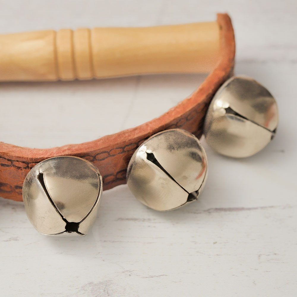 close up of 5 bells sleigh bells