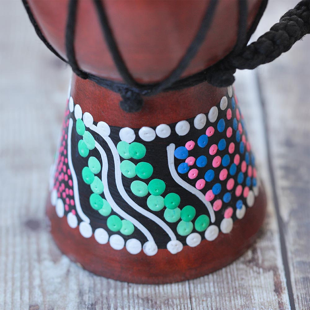 close up of 6" pura djembe drum pattern