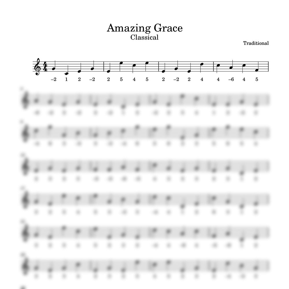 amazing grace harmonica tab preview