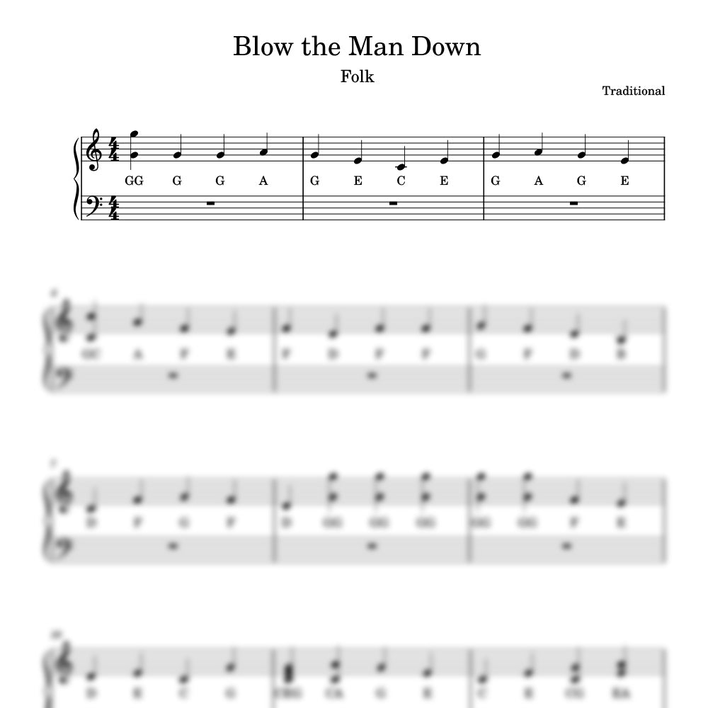 Blow the Man Down preview sheet music