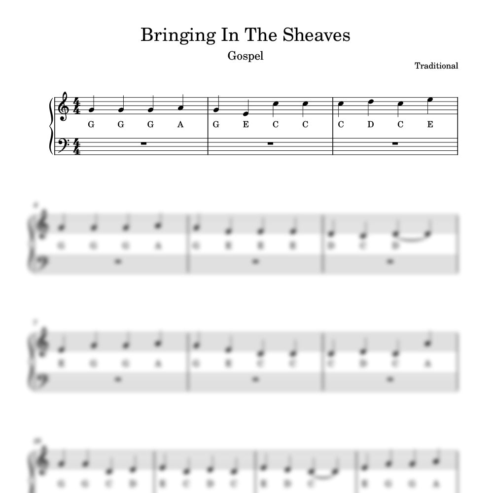 Bringing In The Sheaves sheet music preview