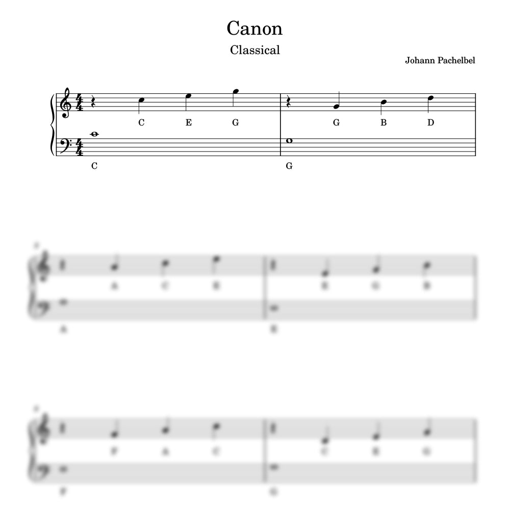 canon sheet music preview
