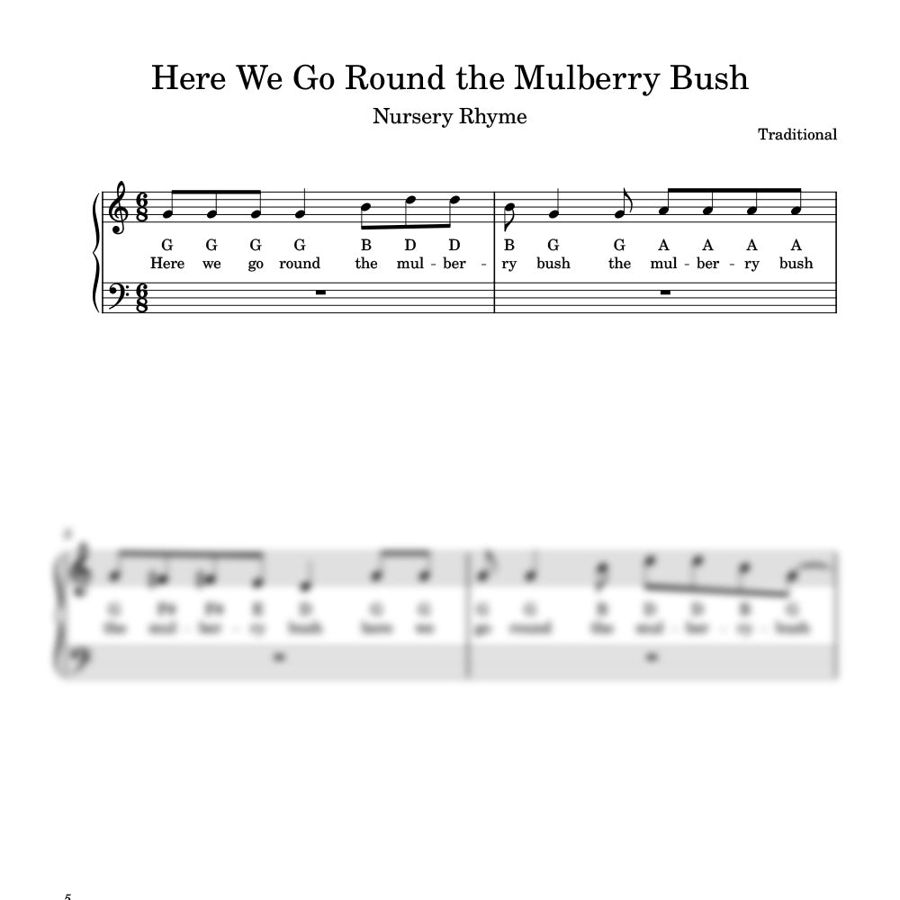 Here we go round the mulberry bush sheet preview
