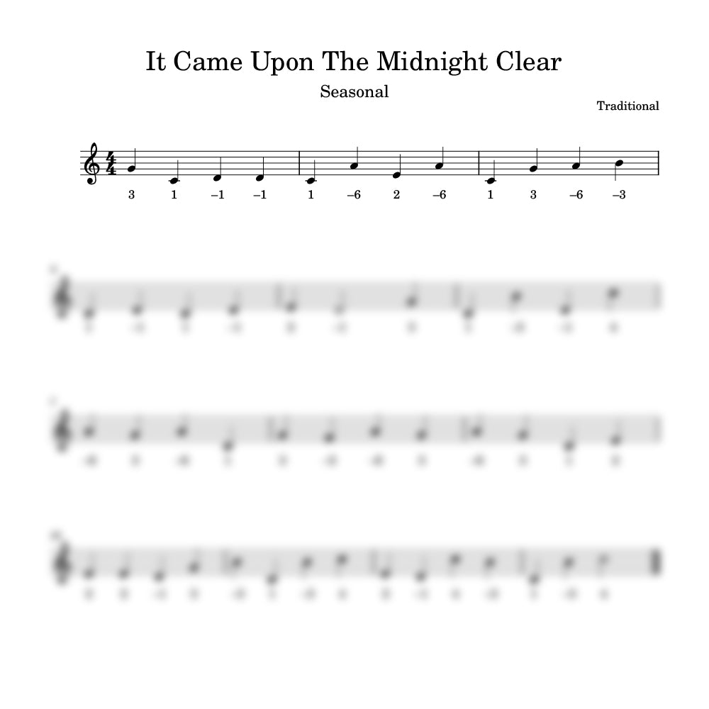 It Came Upon The Midnight Clear harmonica tab preview