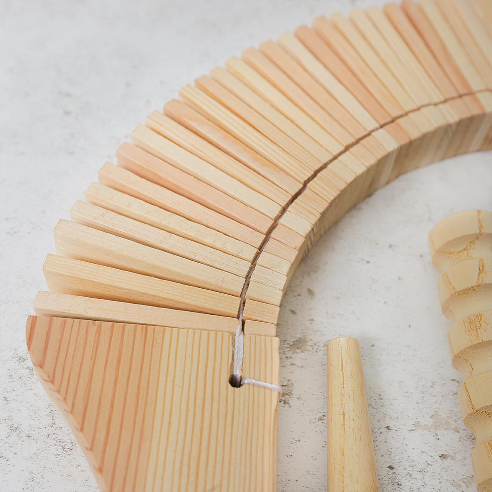 Close up of the matsu kokoriko percussion instrument