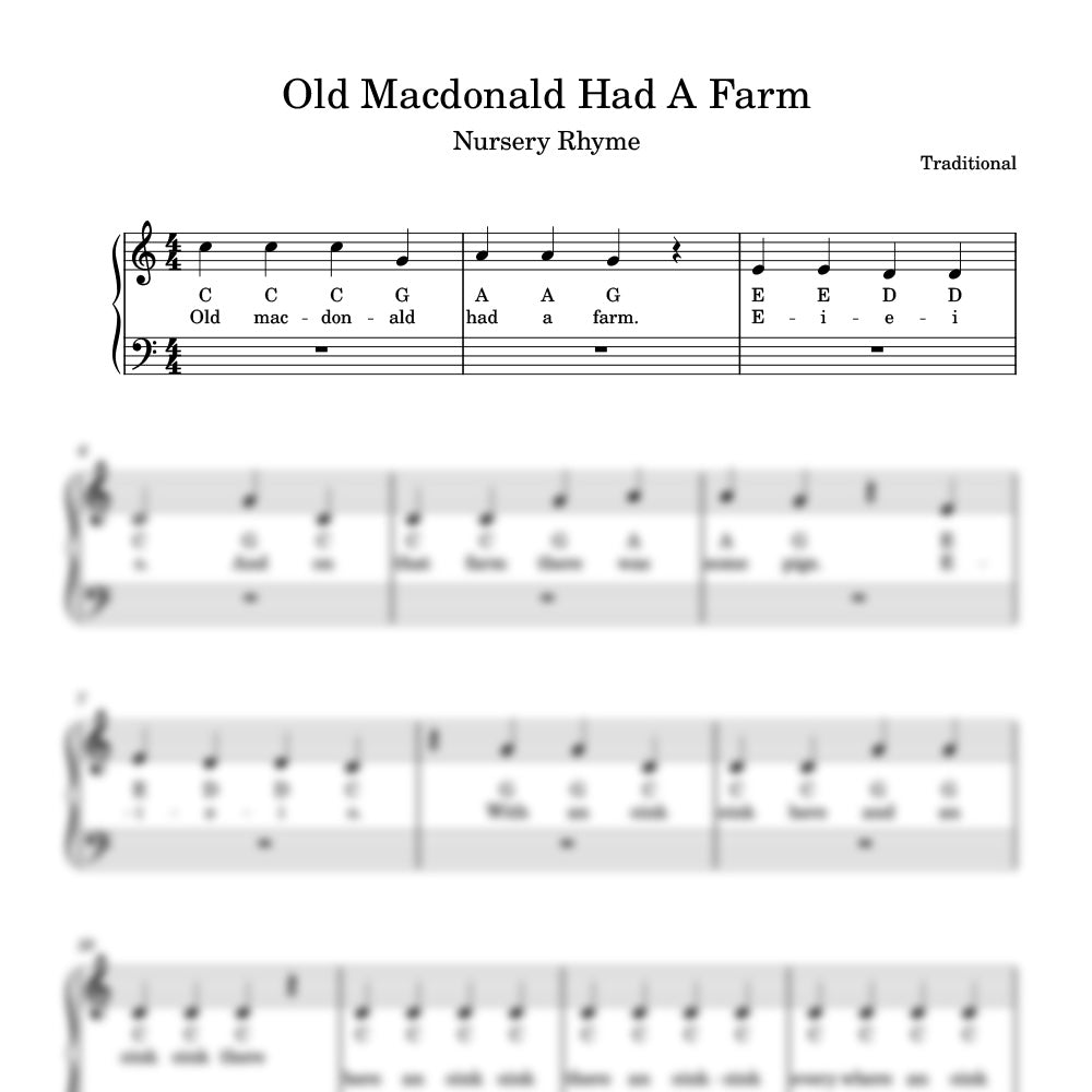 Old Macdonald Had A Farm sheet music
