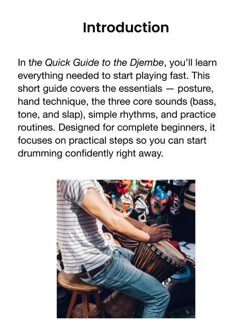 Quick guide to the djembe introduction page