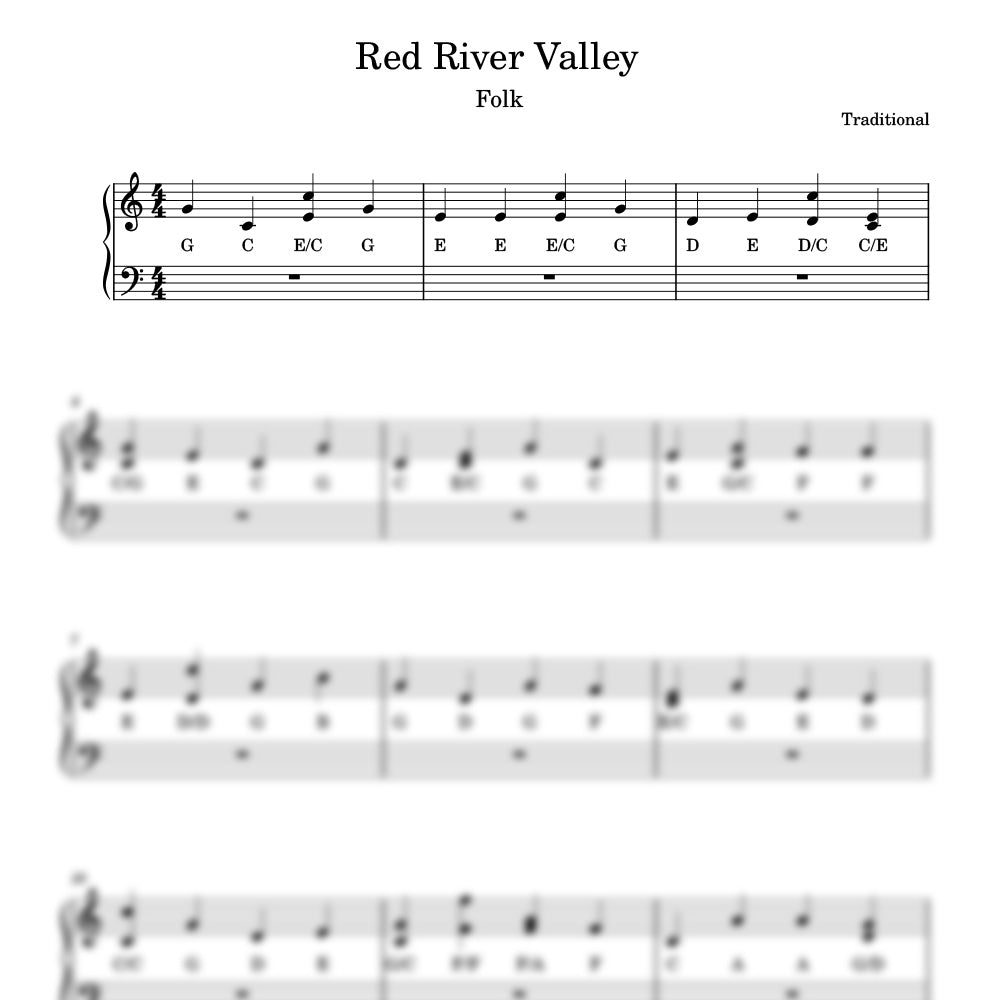 Red River valley sheet music