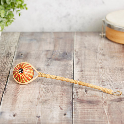 rattan shaker with dot painted design