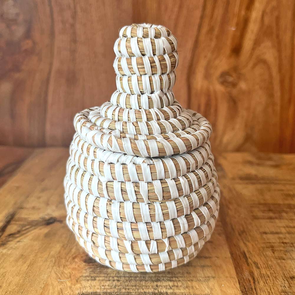 Small White Senegalese African Basket