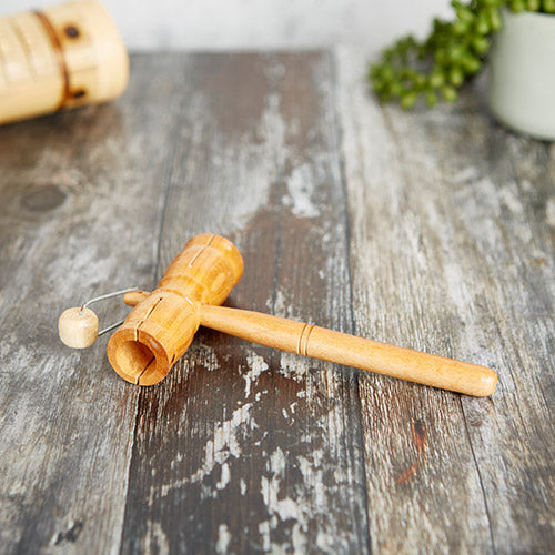 Loud solid wood tring clacker knocker