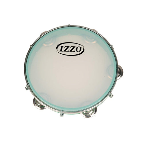 Izzo tambourine with metal jingles and white drumhead
