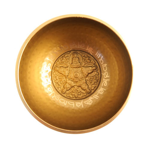 Golden 14cm Singing Bowl with white background