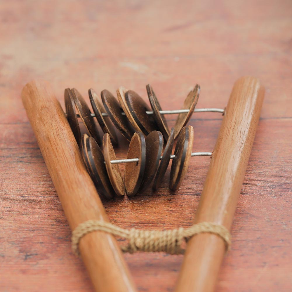 close up of coconut rakatak catapult