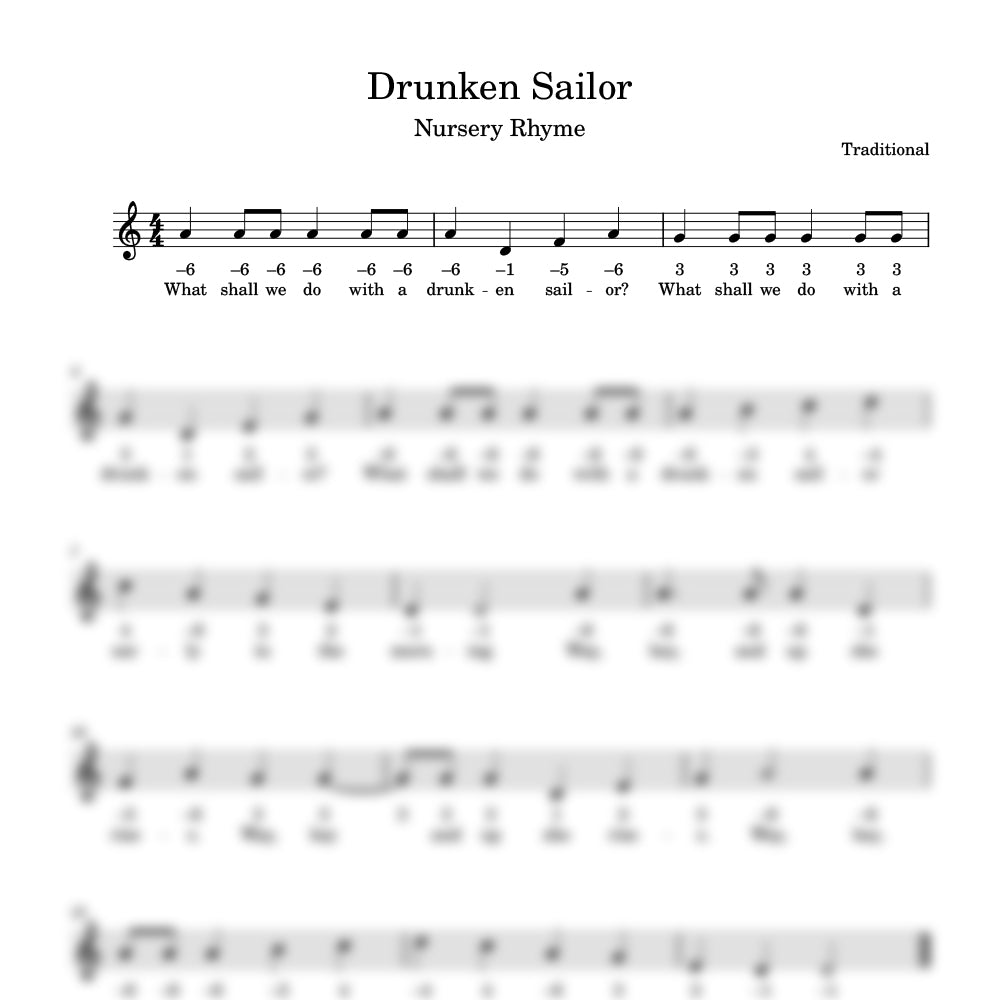 drunken sailor harmonica tab preview