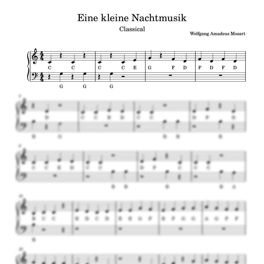Wolfgang Amadeus Mozart Eine kleine Nachtmusik sheet music