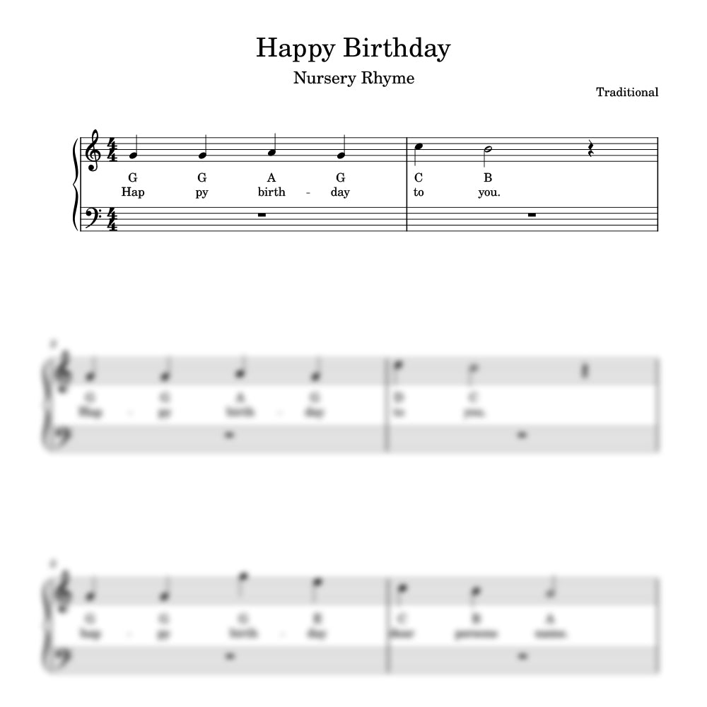 Happy Birthday song sheet music