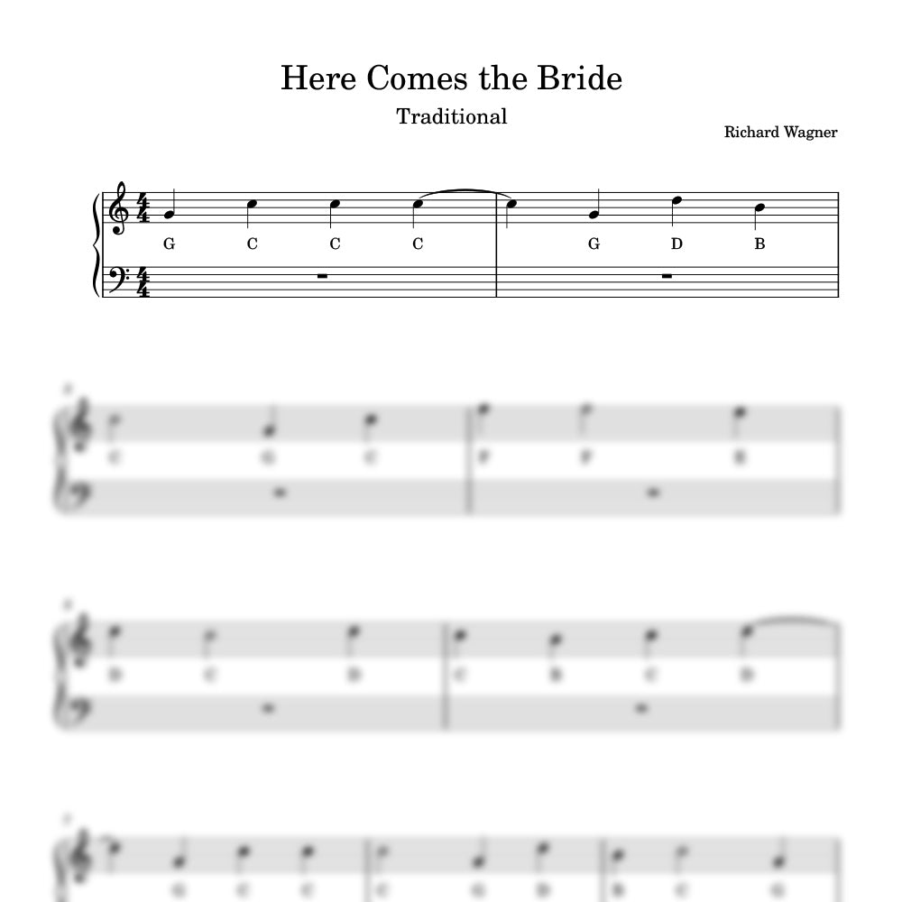 Here Comes the Bride song sheet music