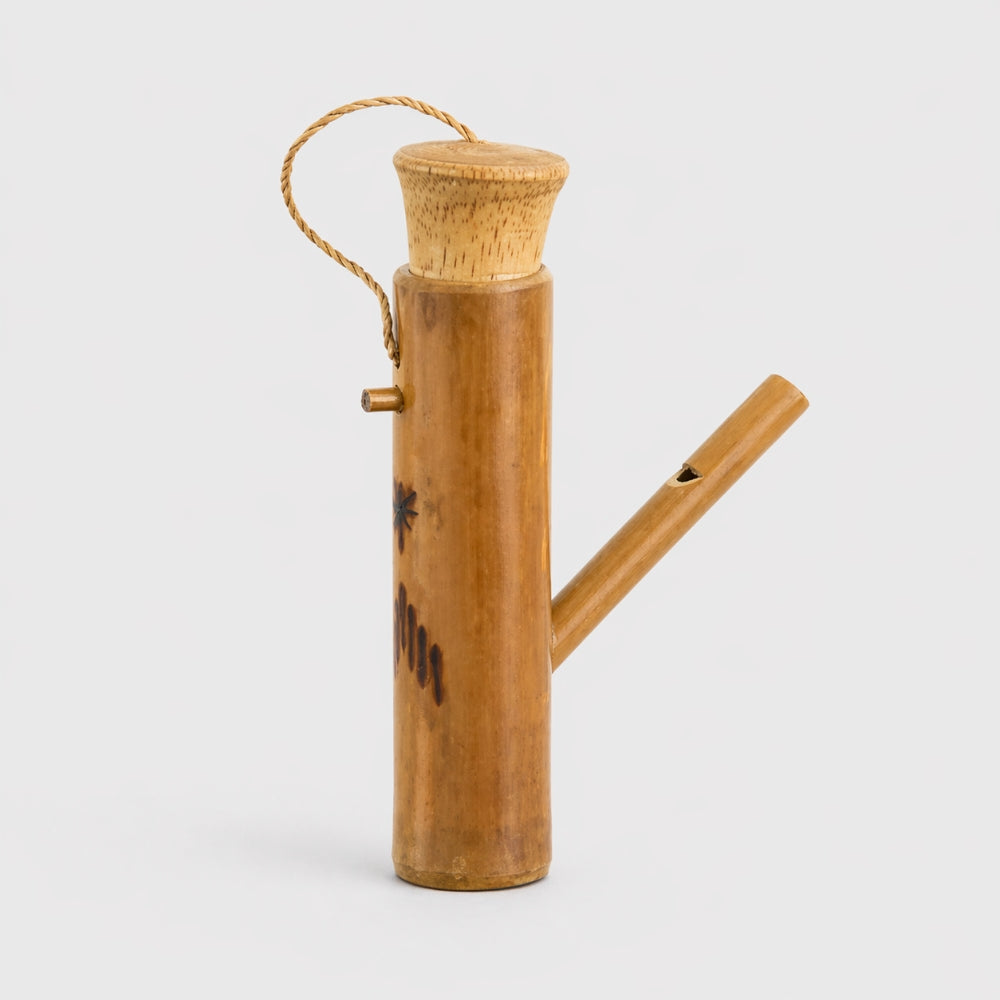 bamboo kubu bird water whistle with white background