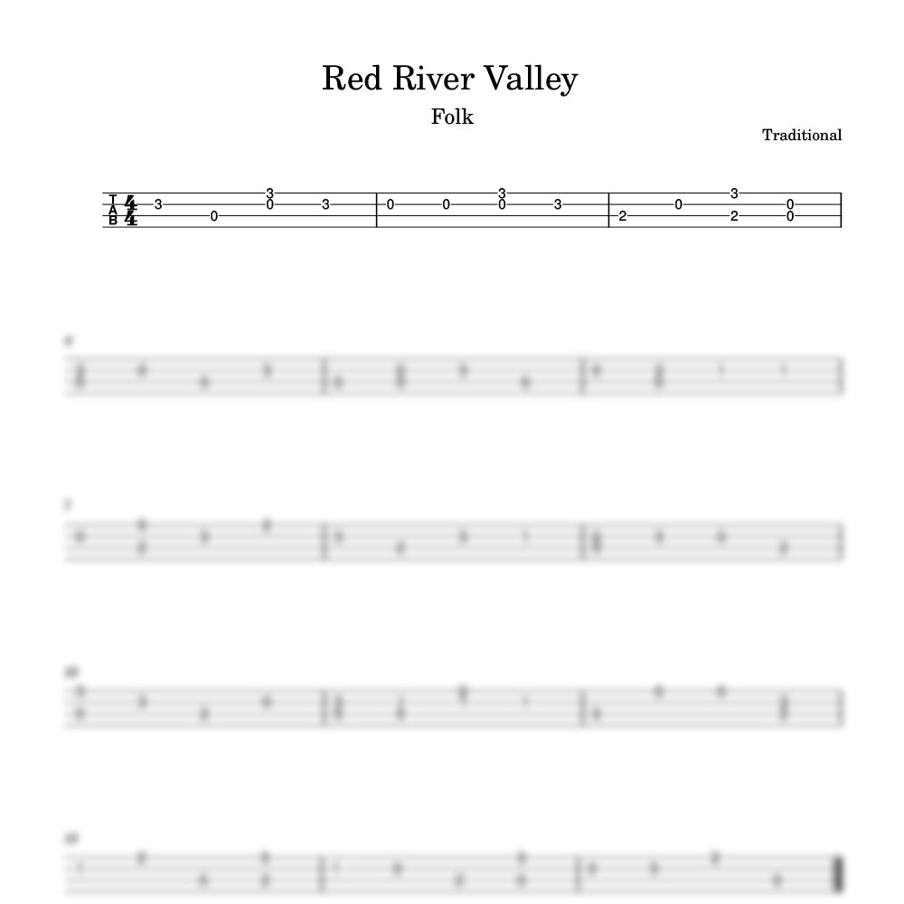 Red River valley tab ukulele preview