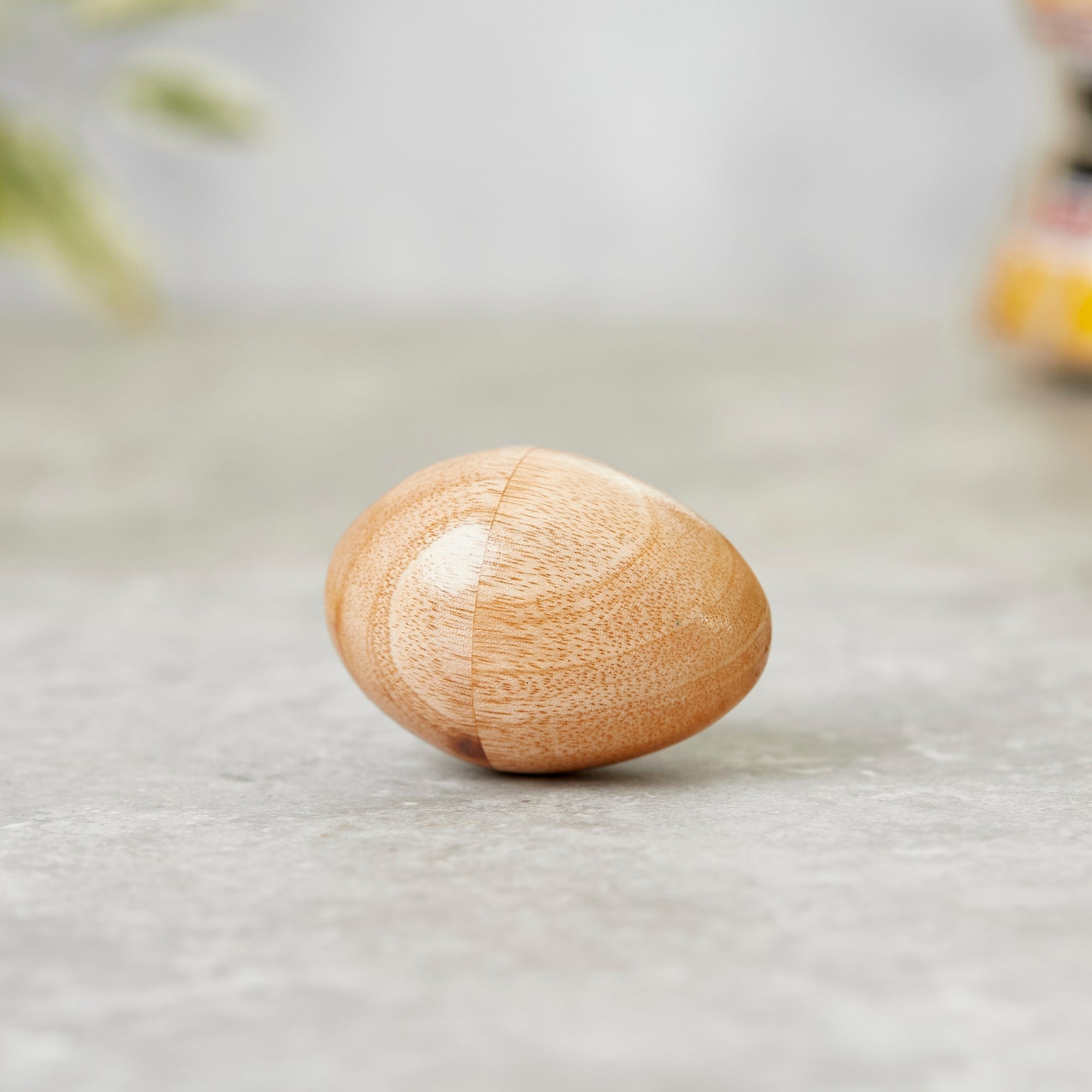 Natural wooden egg shaker