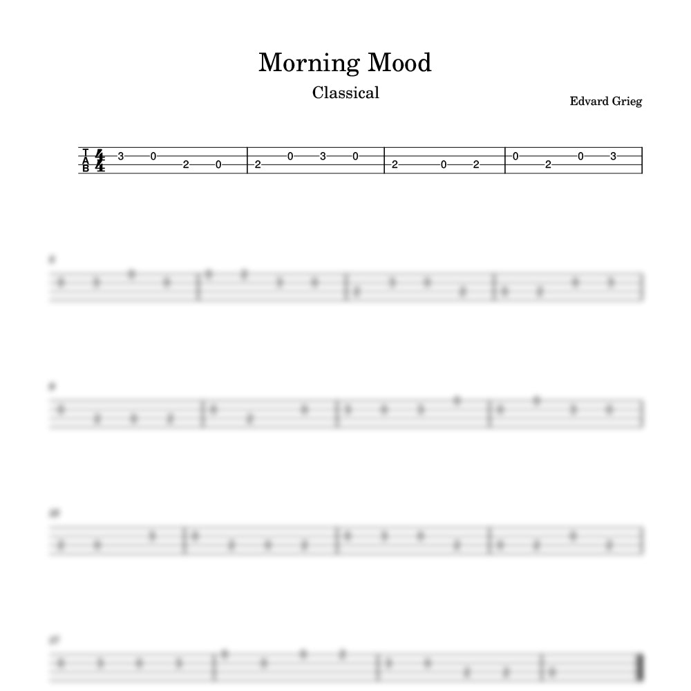 Morning Mood - Ukulele Tab