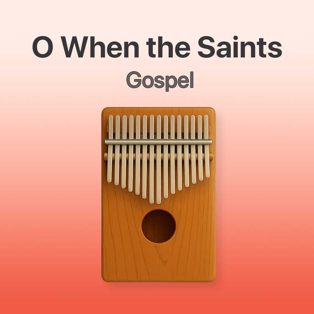 Kalimba on a gradient background with 'O When the Saints Gospel' text