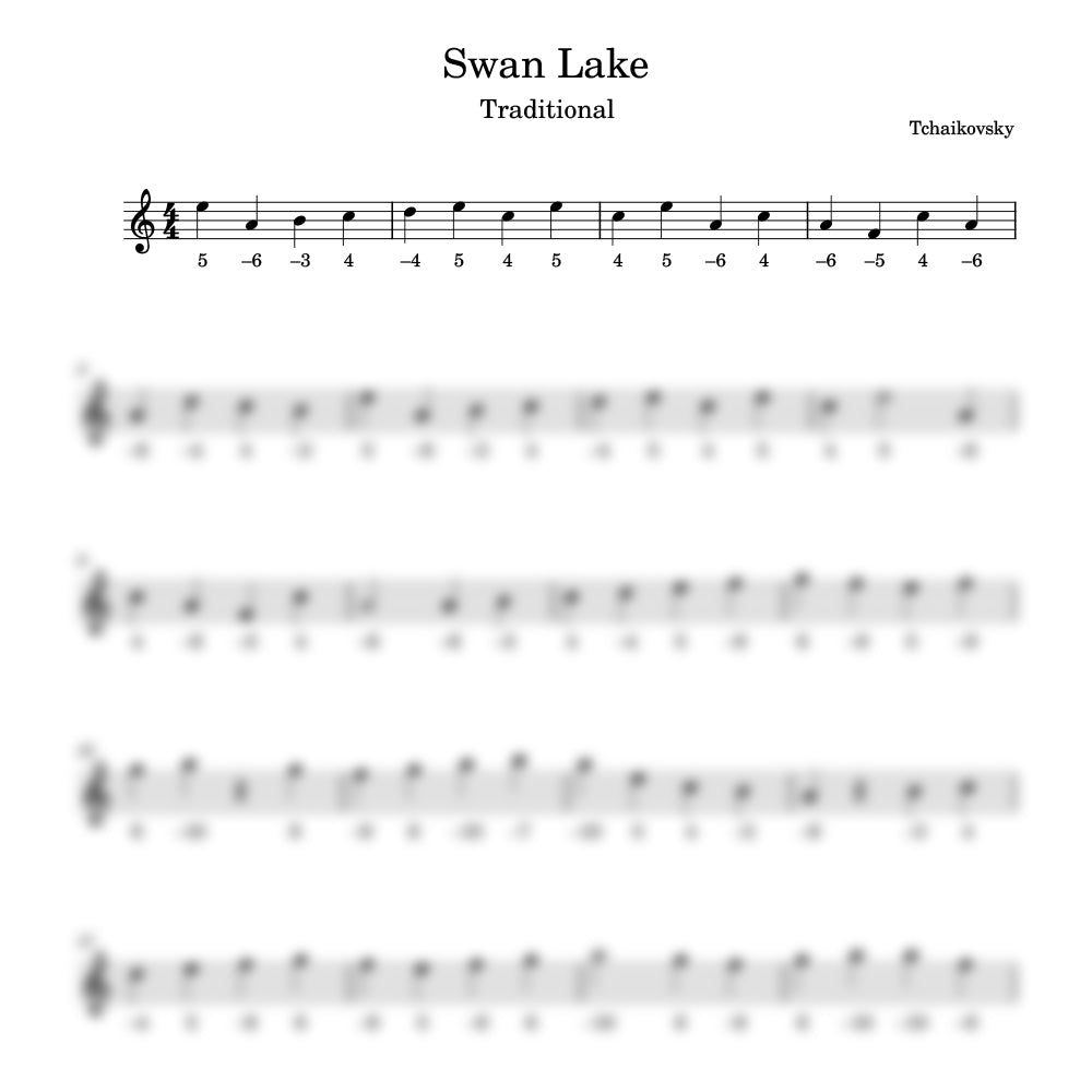 Swan lake harmonica tab