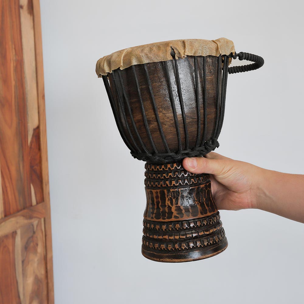 deep carved kuma djembe drum scale image