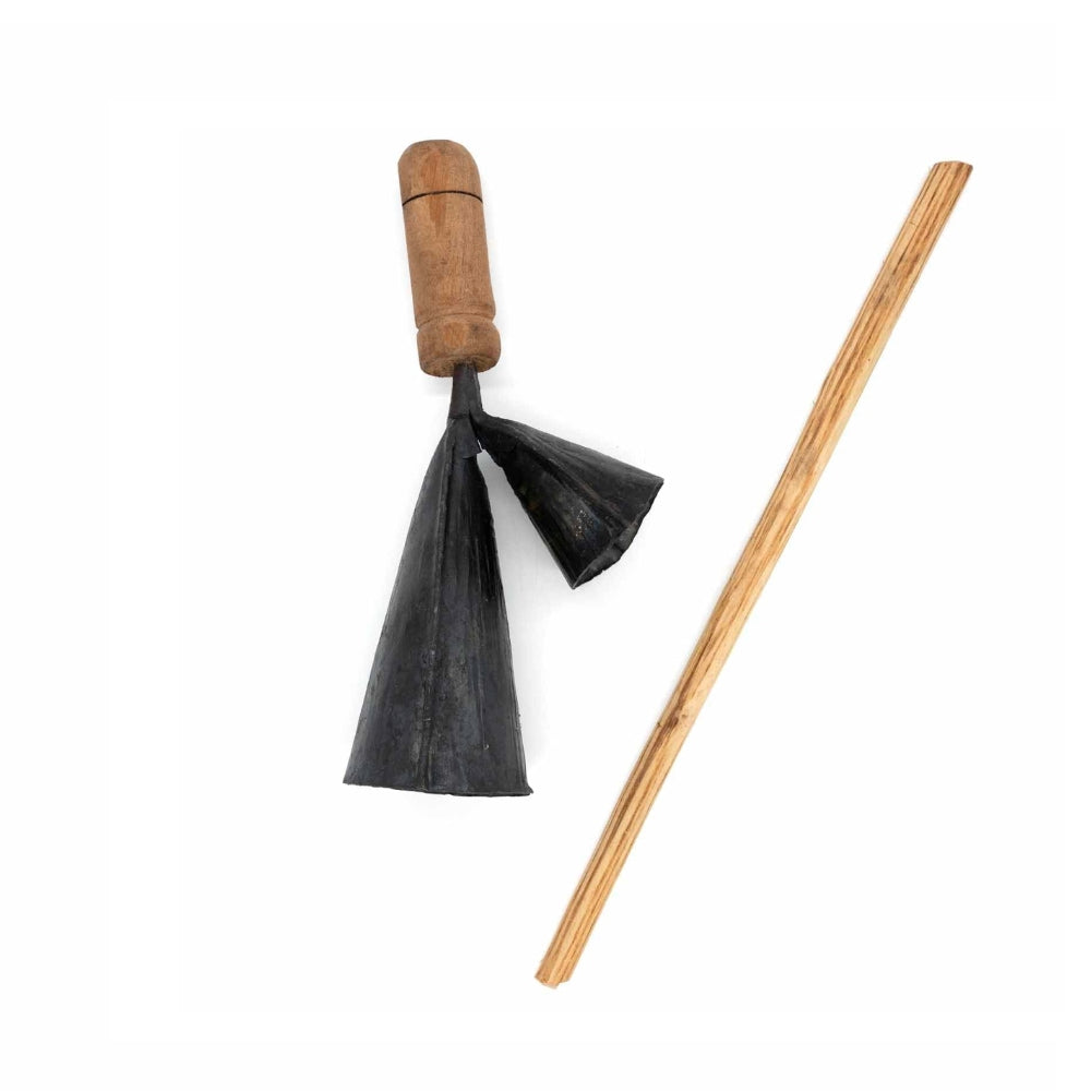 rustic African agogo bell with beater