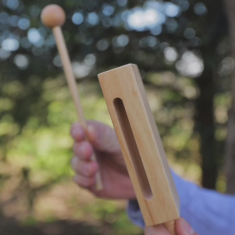 wooden tone block with handle sound demonstration